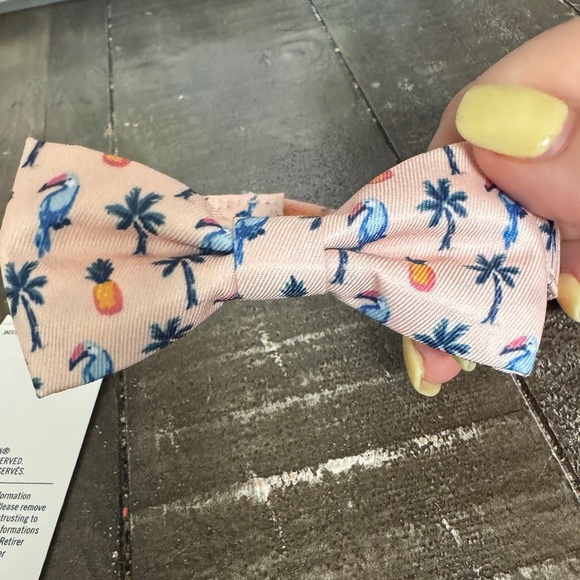 JANIE AND JACK NWT Palm Tree Pineapple Toucan Peach Colored Bow tie 0-24 months - Picture 1 of 4